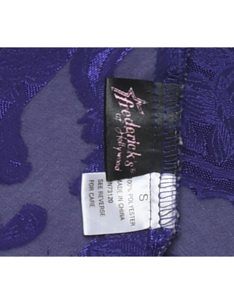 Jacquard Pattern Purple Sheer Fredriks Of Hollywood Babydoll - S