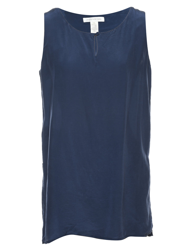 Jones New York Navy Silk Top - M