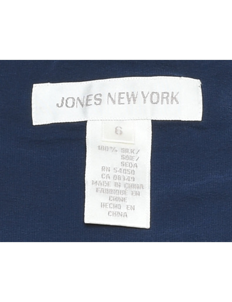 Jones New York Navy Silk Top - M