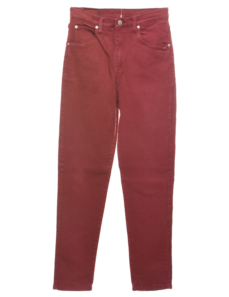 Jordache Maroon Tapered Jeans - W26 L30