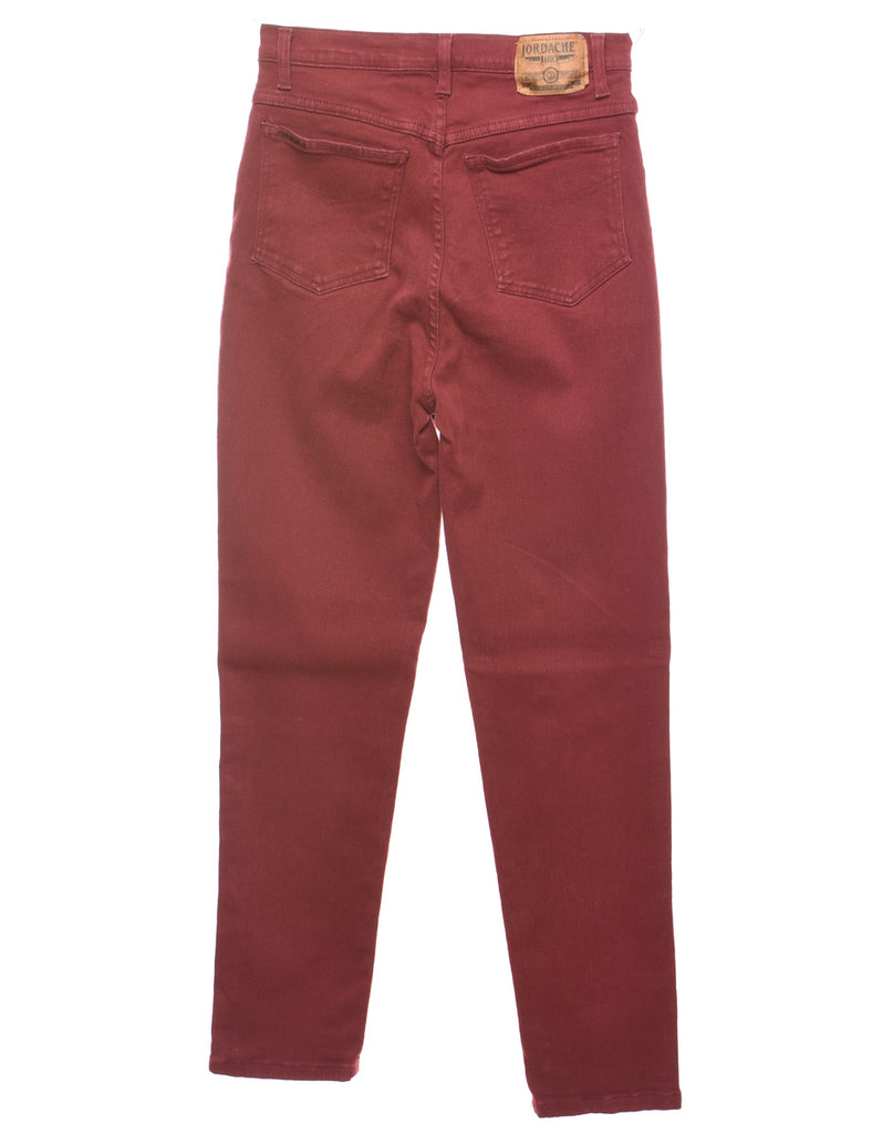 Jordache Maroon Tapered Jeans - W26 L30