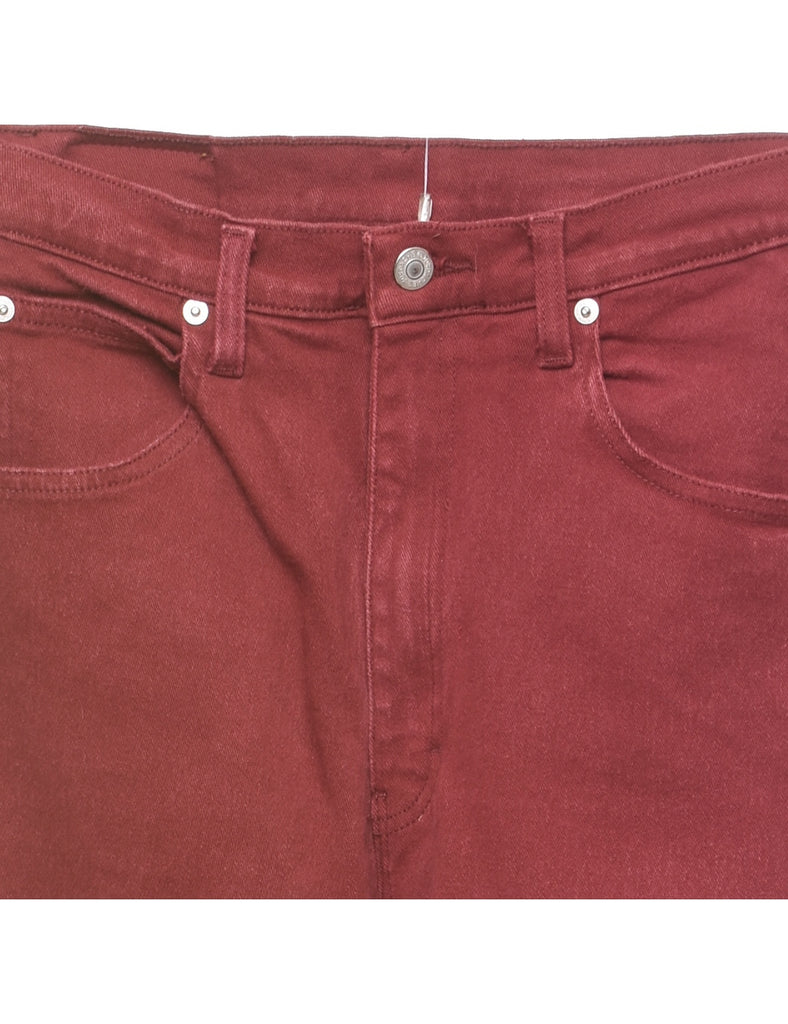 Jordache Maroon Tapered Jeans - W26 L30