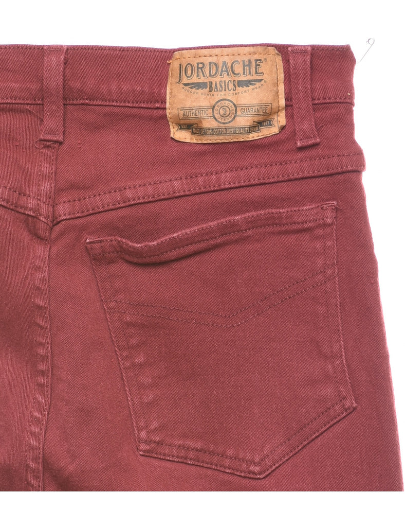 Jordache Maroon Tapered Jeans - W26 L30