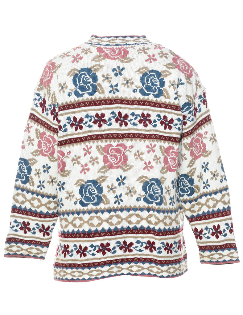 Joule Floral Knit Jumper - L