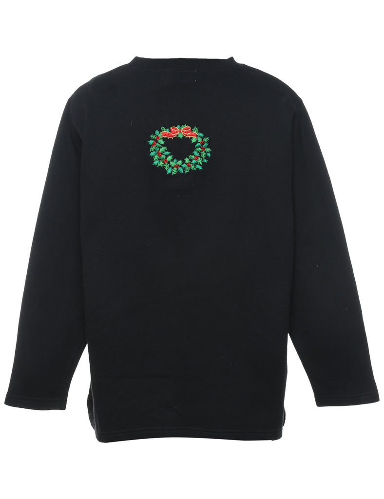 Joy Embroidered Christmas Sweatshirt - M