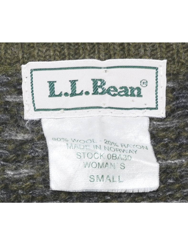 L.L. Bean Olive Green Cardigan - S