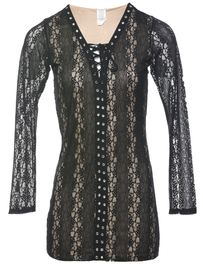 Lace Black Dress - S