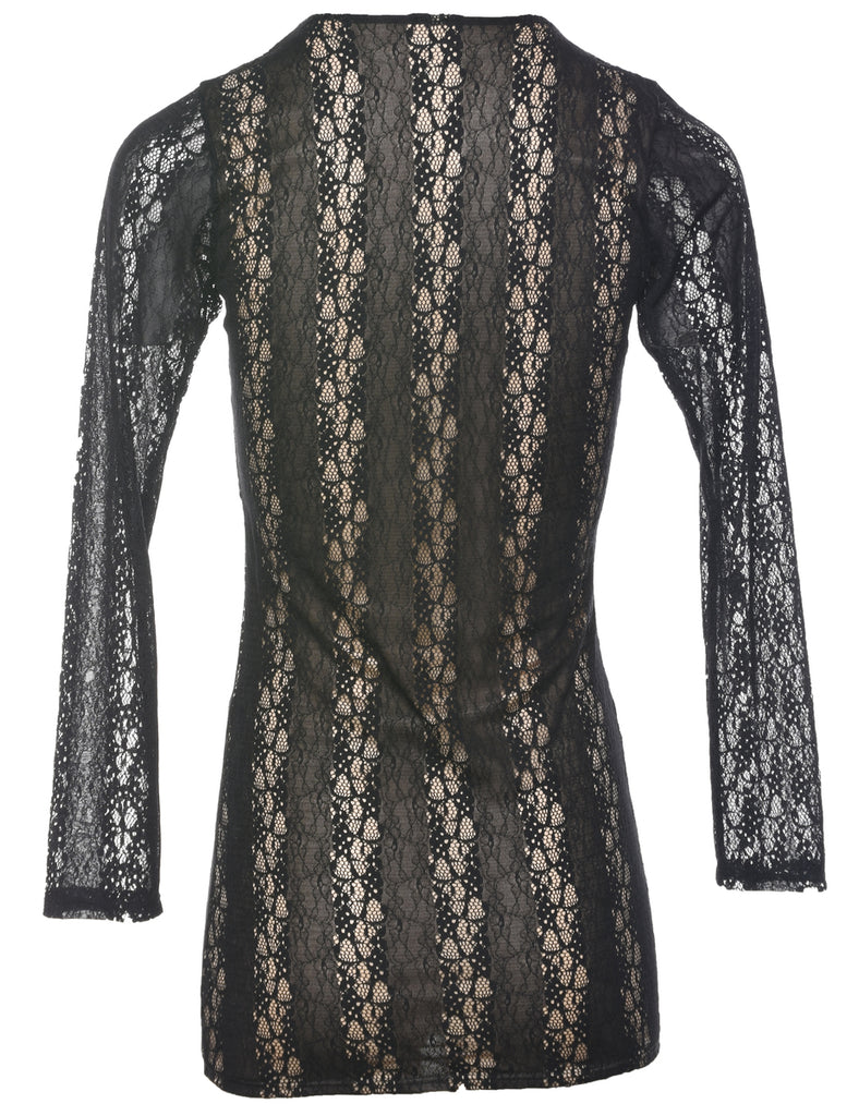 Lace Black Dress - S