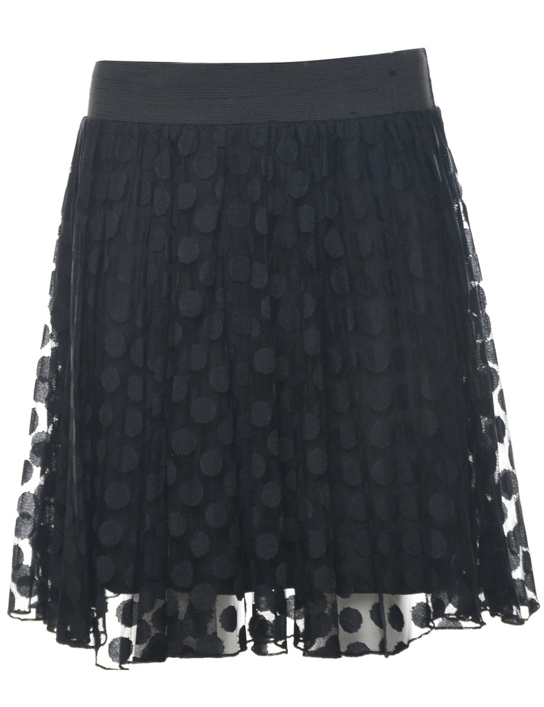 Lace Polka Dot Flared Skirt - S