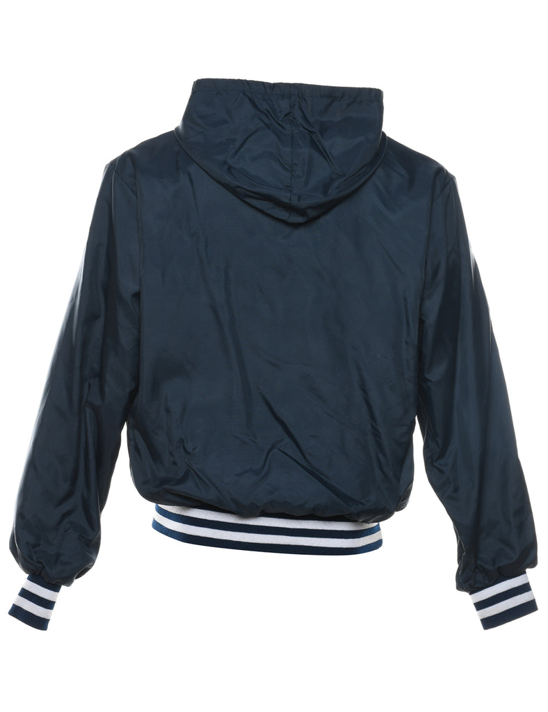 Lady Rebels Hoops Navy & White Printed Hooded Nylon Jacket - M