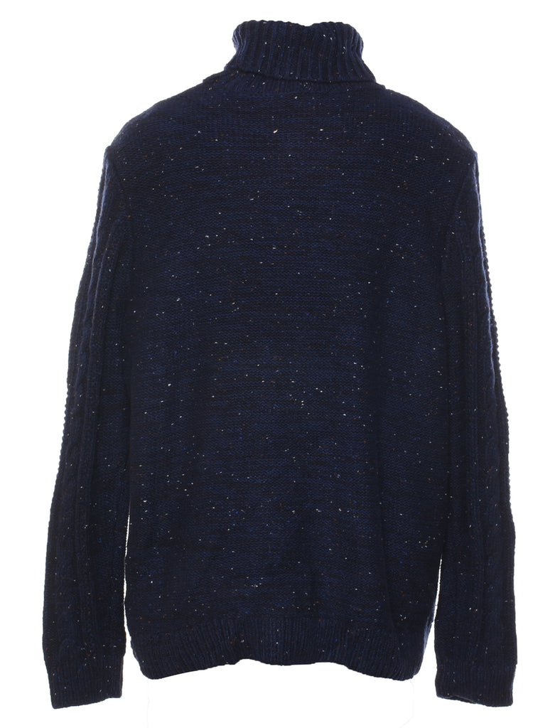 Land's End Navy Turtleneck Jumper - L