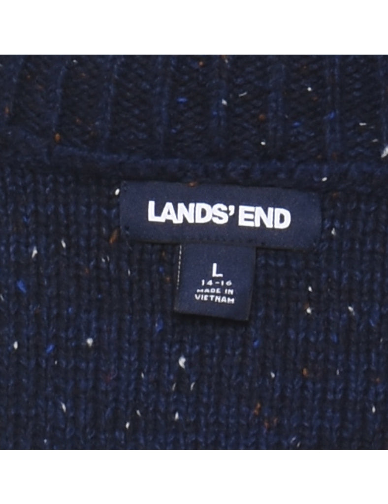 Land's End Navy Turtleneck Jumper - L