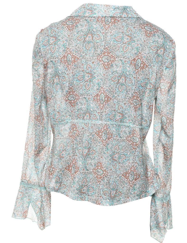 Leafy Print Blouse - L