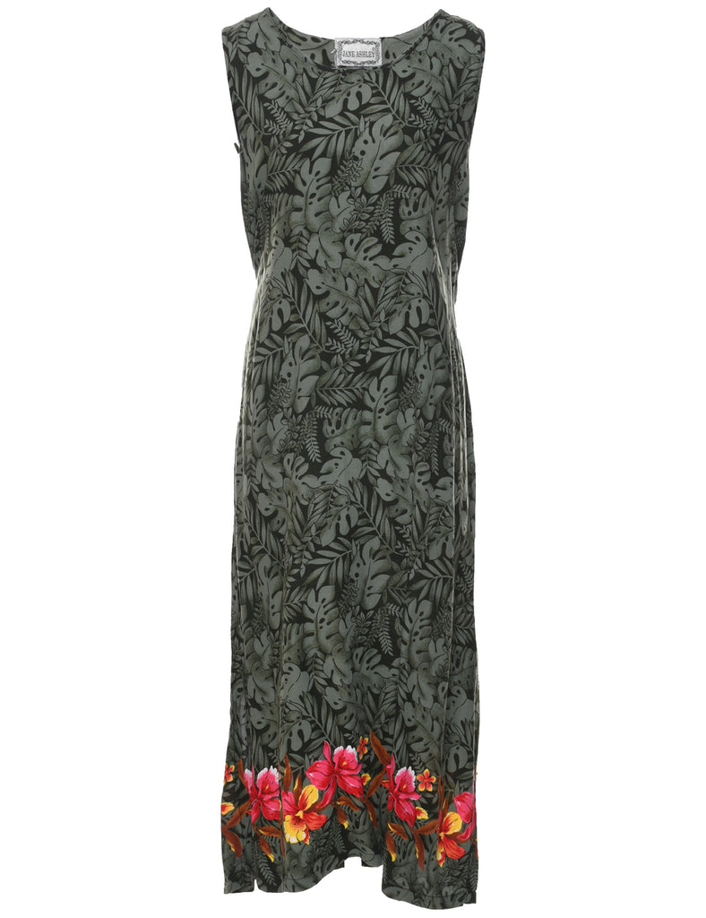 Leafy Print Dress - L