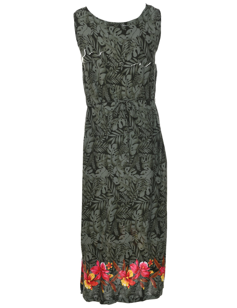 Leafy Print Dress - L