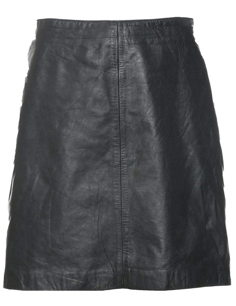 Leather A-line Skirt - S