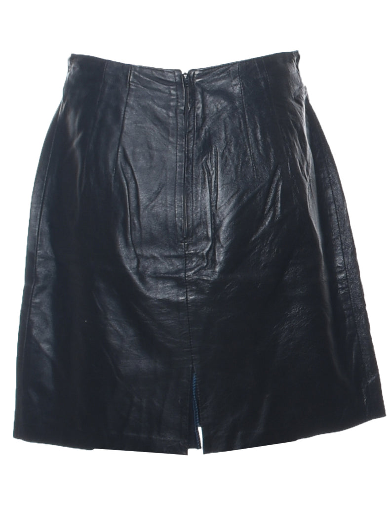 Leather A-line Skirt - M