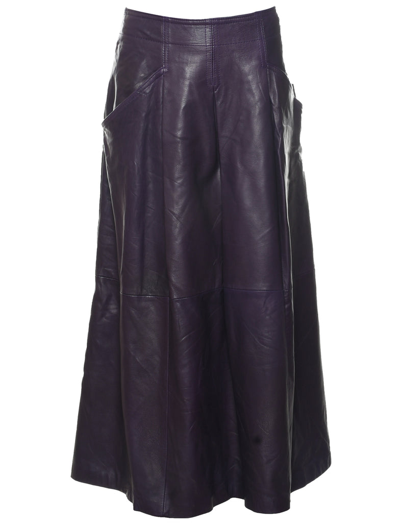 Leather Maxi Skirt - L