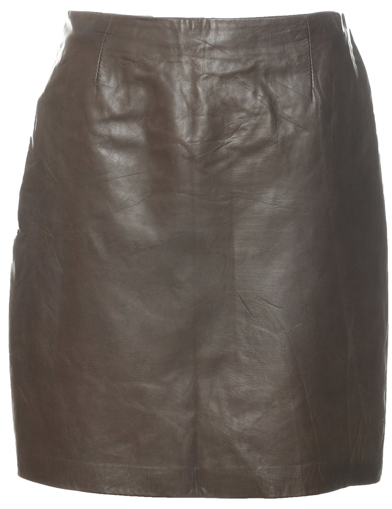 Leather Pencil Skirt - M