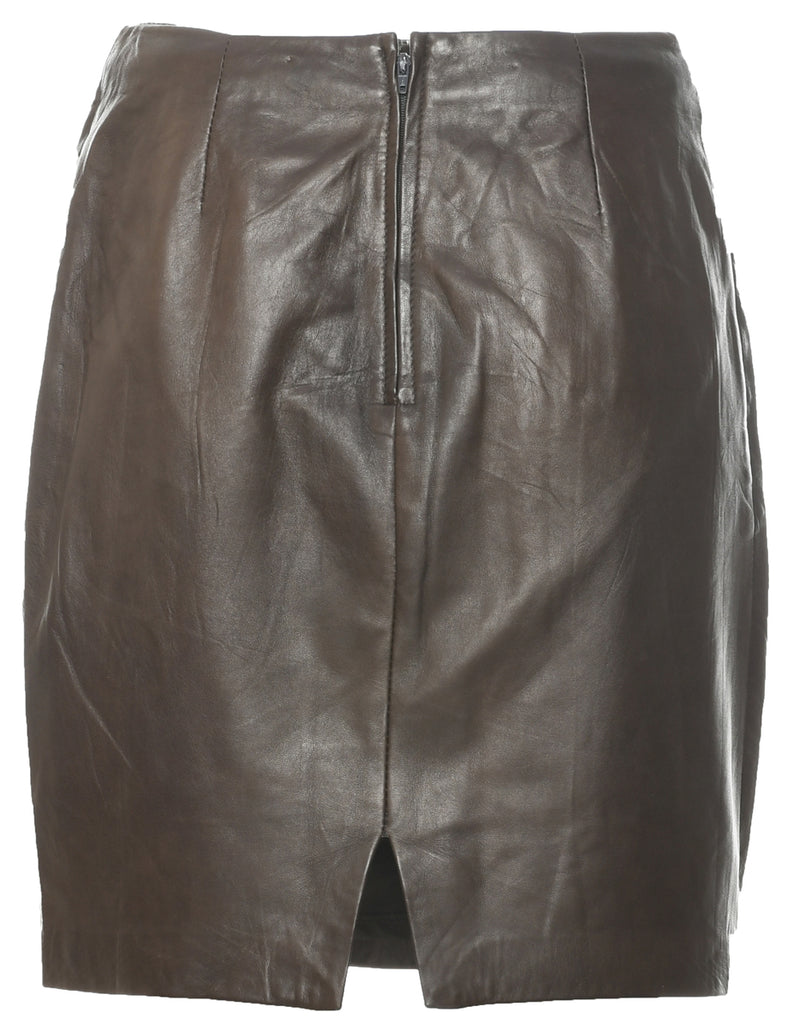 Leather Pencil Skirt - M