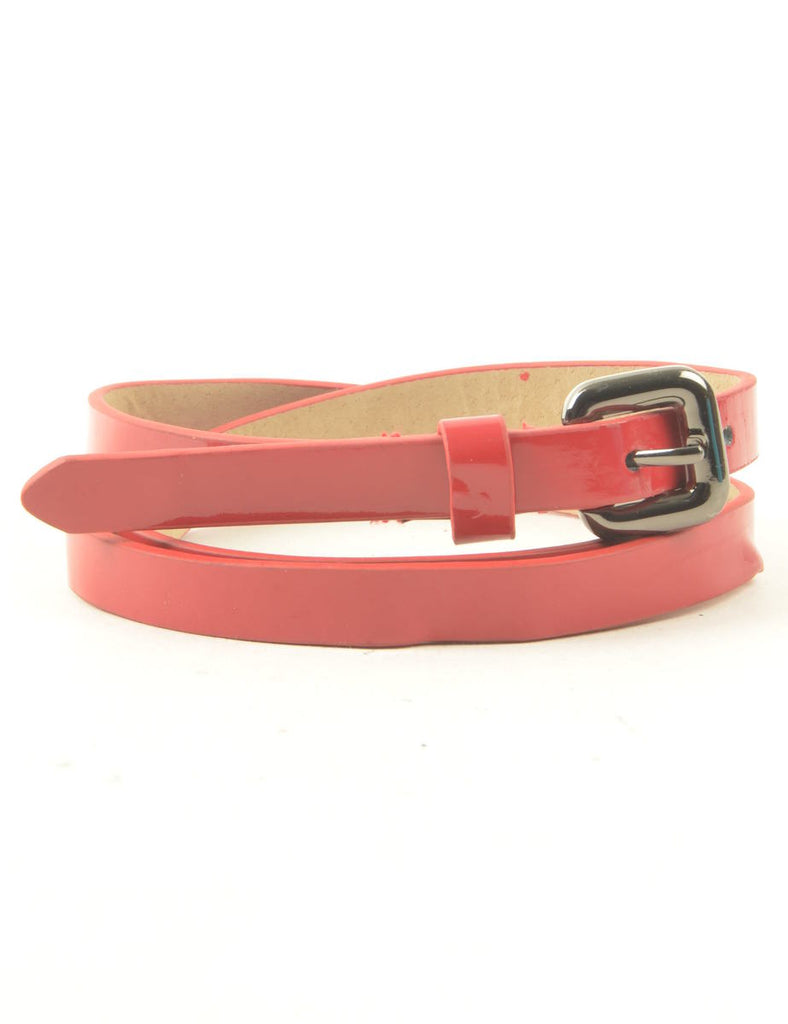 Leather Skinny Belt - M