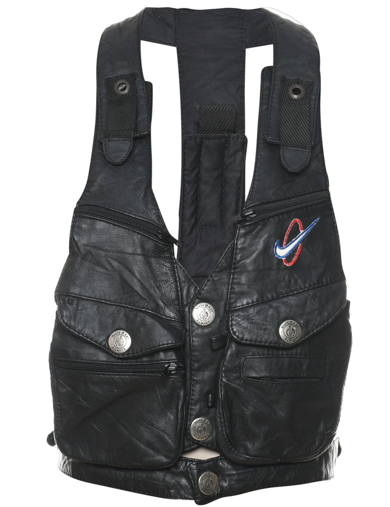 Leather Utilitarian Waistcoat - XS