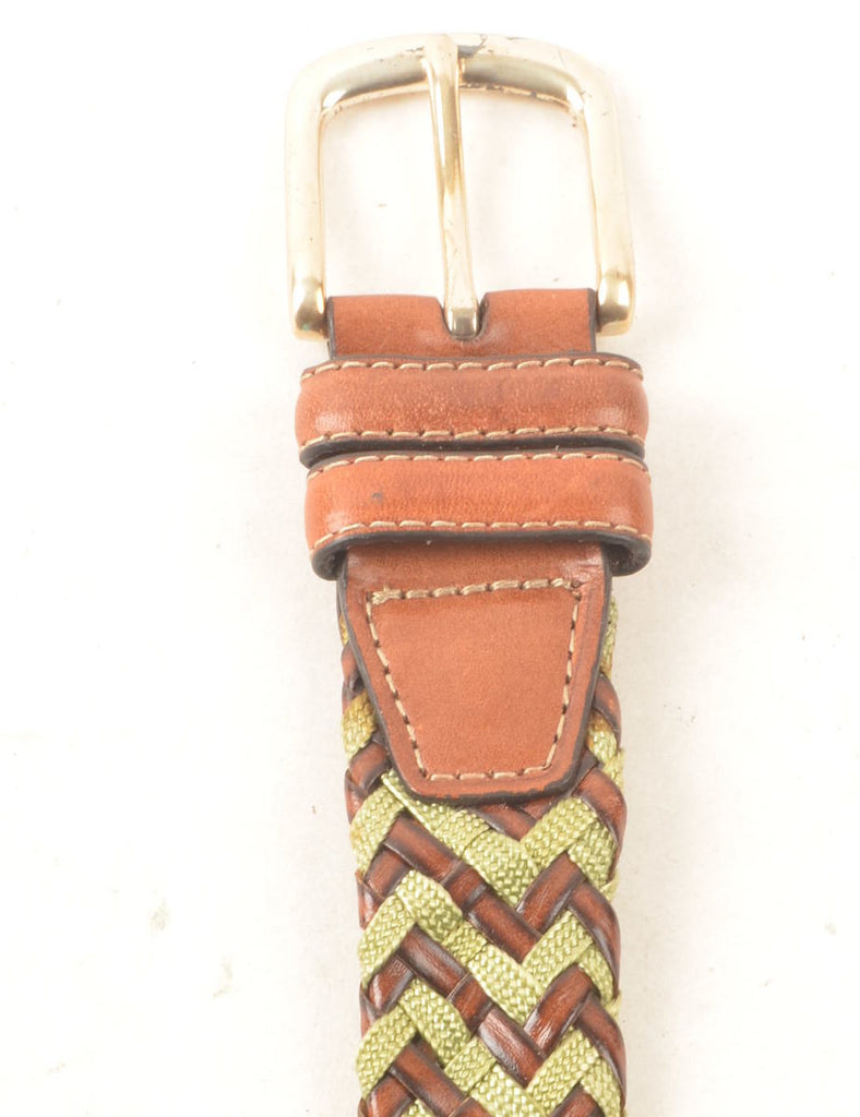 Leather Woven Belt - L