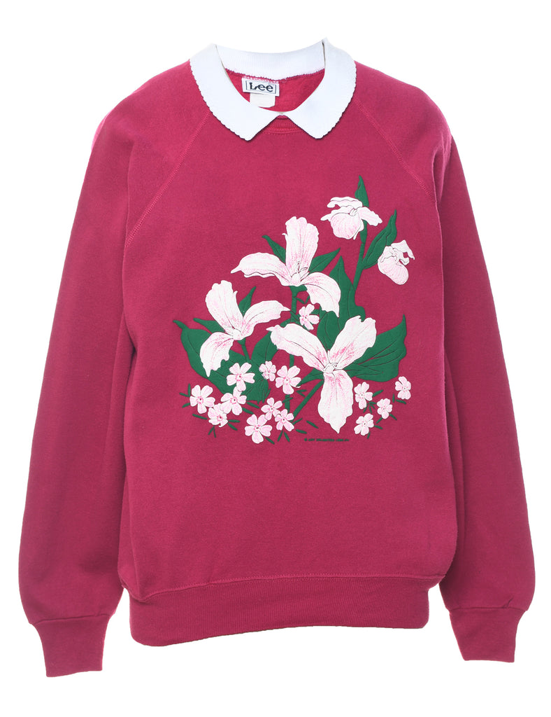 Lee Floral 1990s Sweatshirt - L