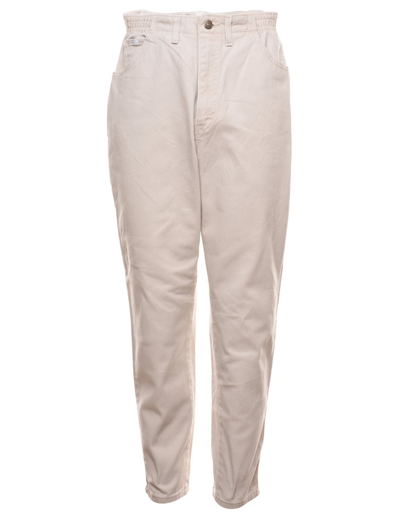 Lee High Waist Beige Casual Denim Trousers - W30 L30