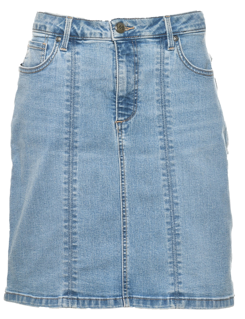 Lee Medium Wash Denim A-line Skirt - M