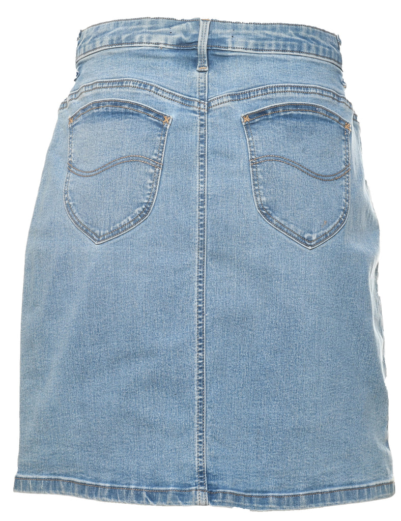 Lee Medium Wash Denim A-line Skirt - M