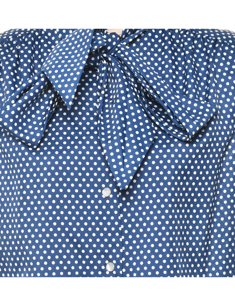 Lee Polka Dots Pussy Bow Blouse - L