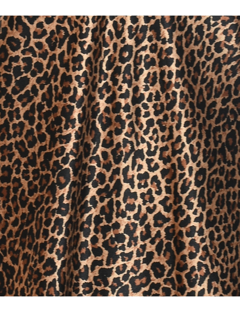 Leopard Pattern 1990s Slip Dress - L