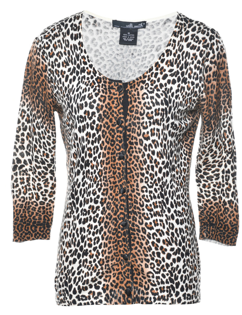 Leopard Pattern Cardigan - M