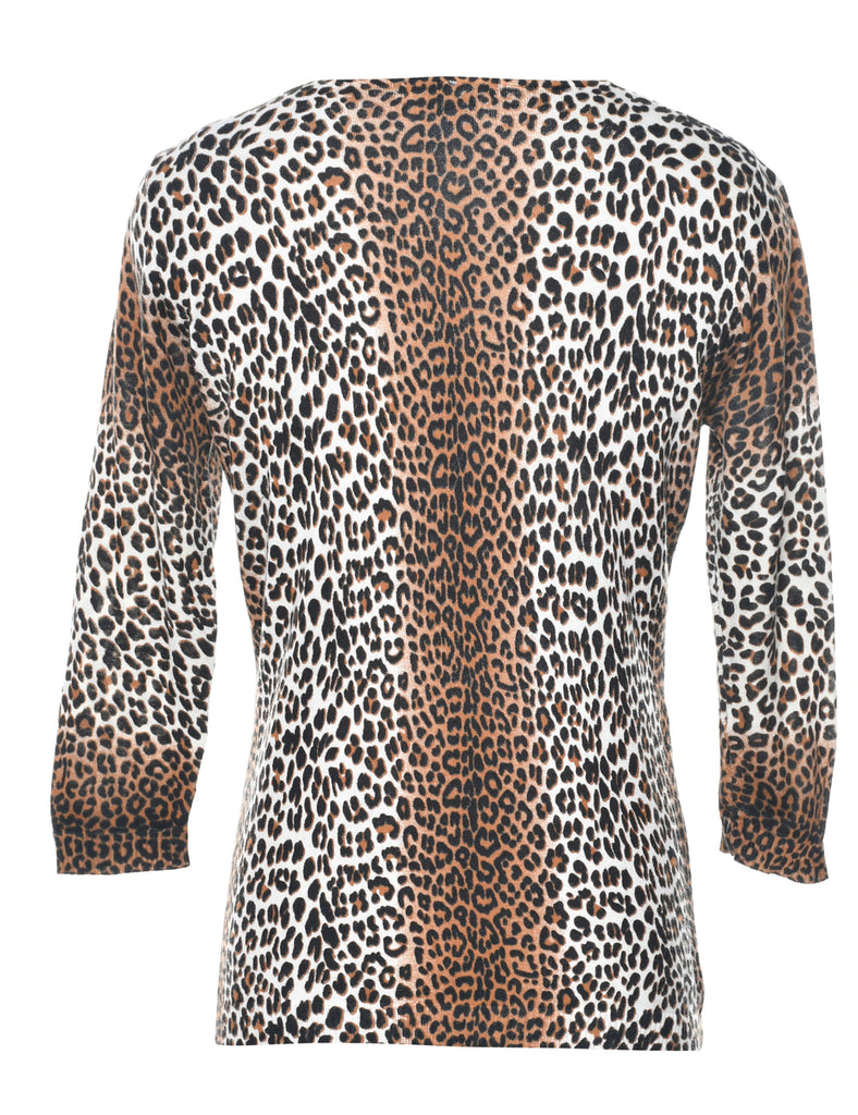 Leopard Pattern Cardigan - M