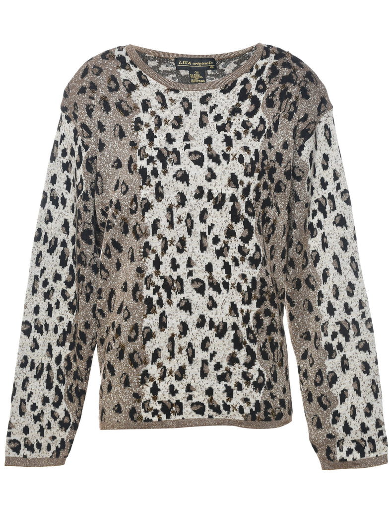 Leopard Pattern Jumper - M