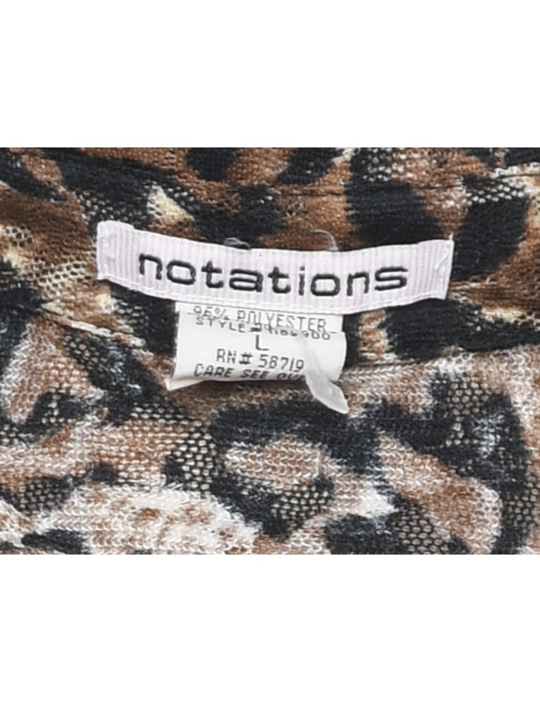 Leopard Print 1990s Evening Shirt - L