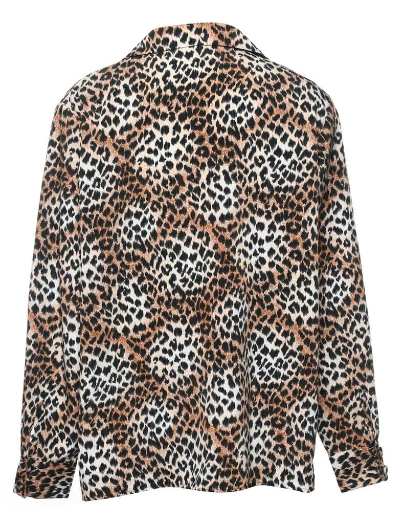 Leopard Print Blouse - L