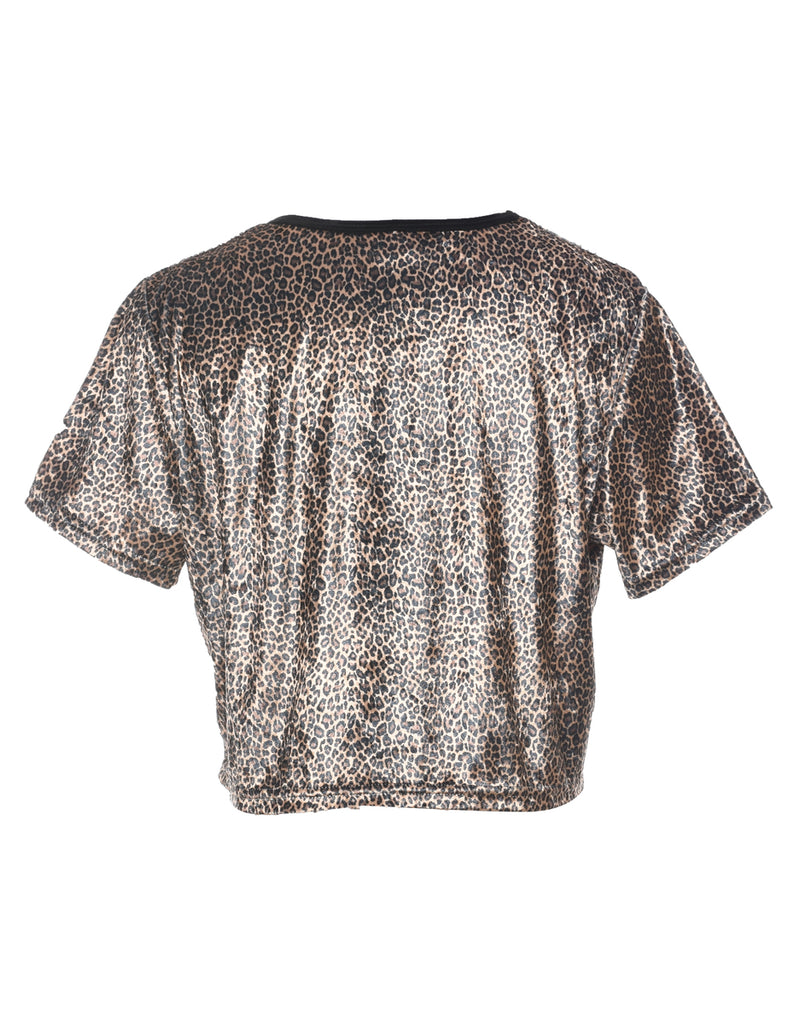 Leopard Print Crop Top - L