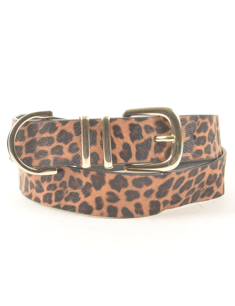 Leopard Print Fashion Belt - M