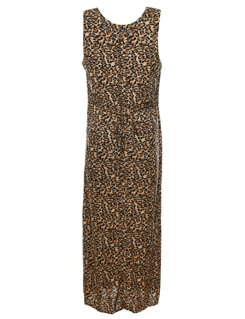 Leopard Print Maxi Dress - M