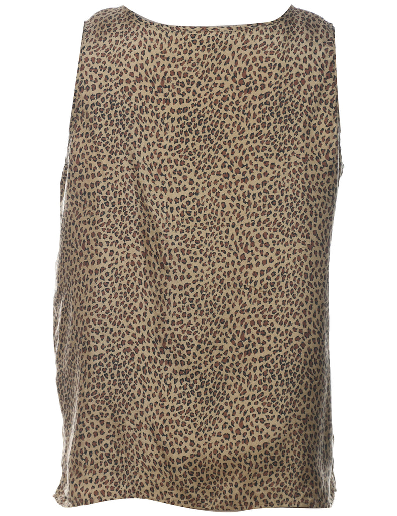 Leopard Print Silk Top - S