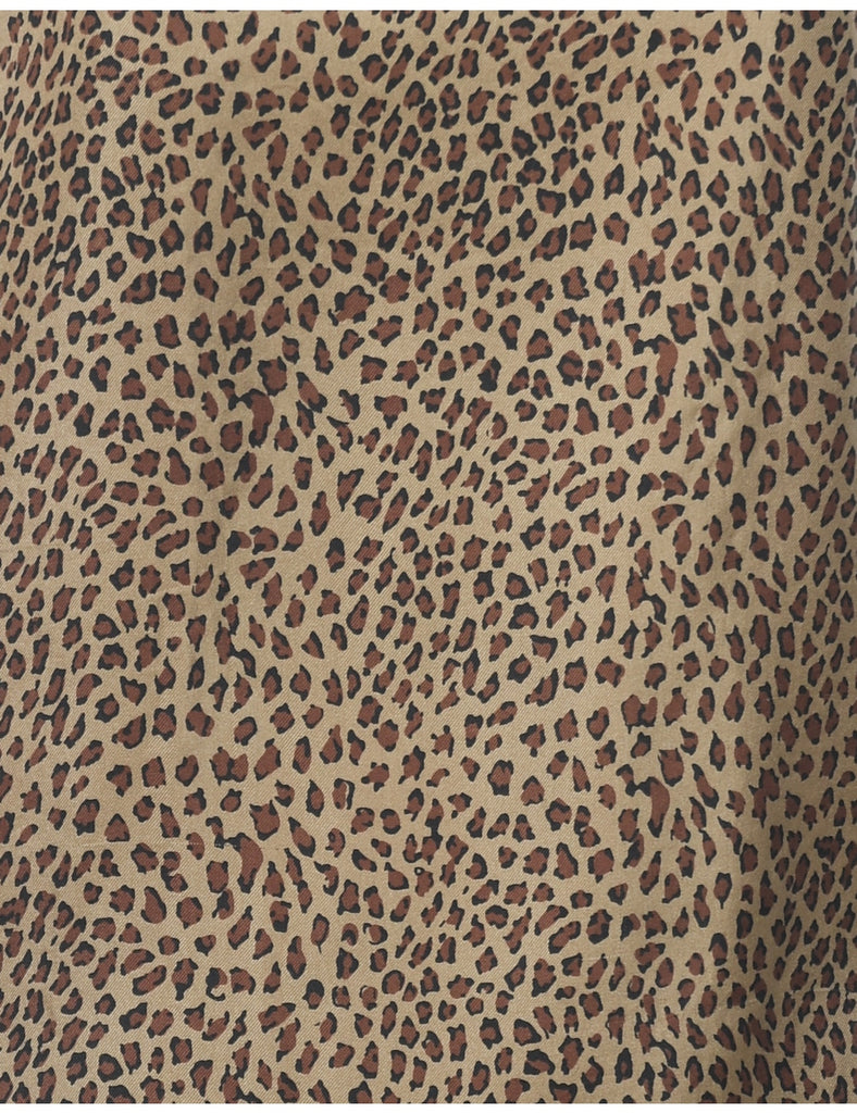 Leopard Print Silk Top - S