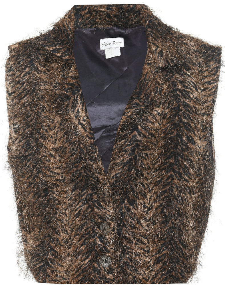 Leopard Print Waistcoat - M