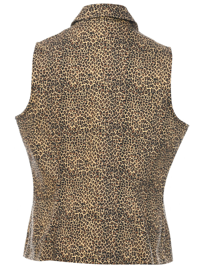 Leopard Print Waistcoat - L