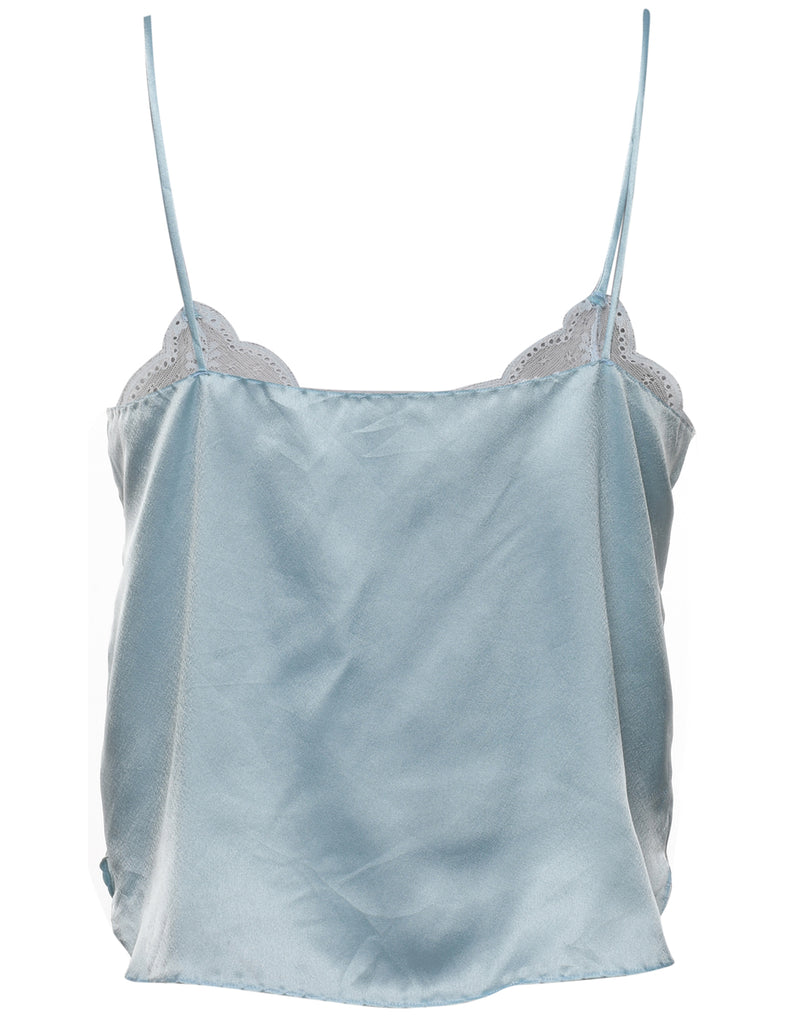 Light Blue Lace Trim Camisole - M