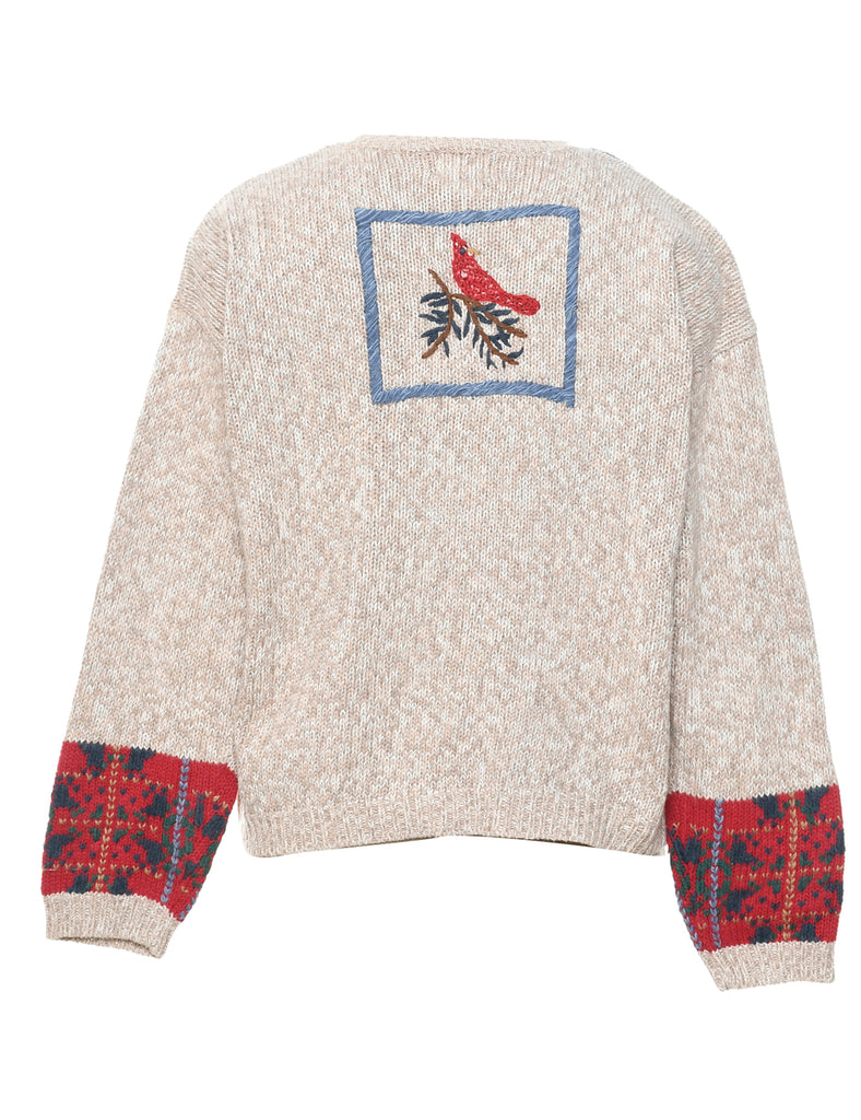 Light Brown Christmas Cardigan - L