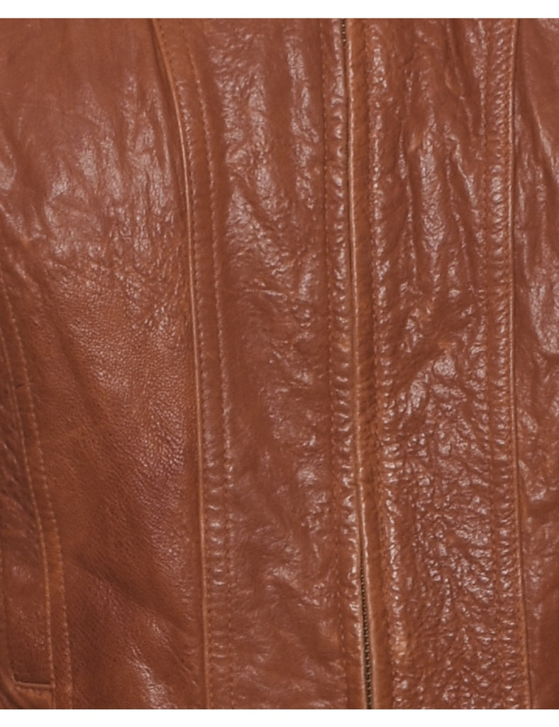 Light Brown Leather Jacket - L