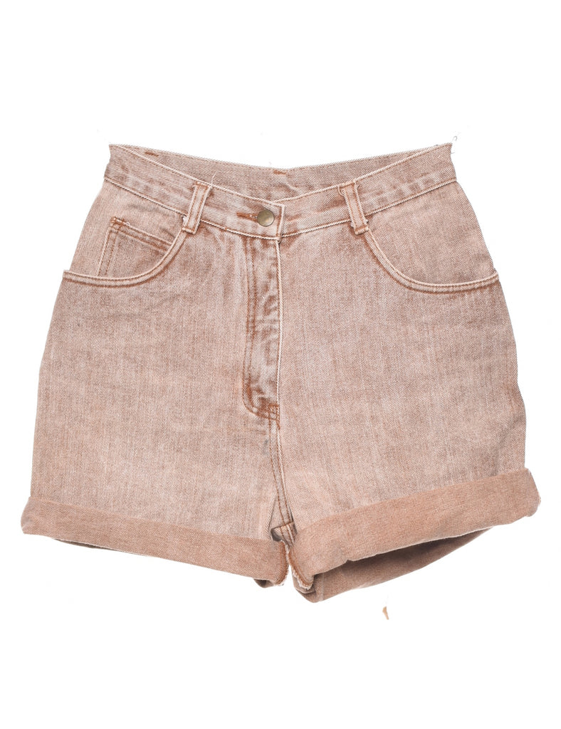 Light Brown Rolled Hem Denim Shorts - W24 L3