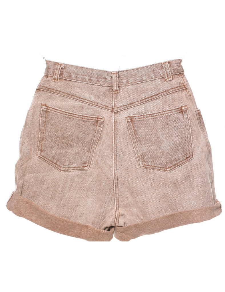 Light Brown Rolled Hem Denim Shorts - W24 L3